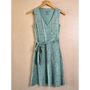 TOAD & CO Cue Wrap Dress Womens XS Sleeveless Organic Cotton Light Blue Tie